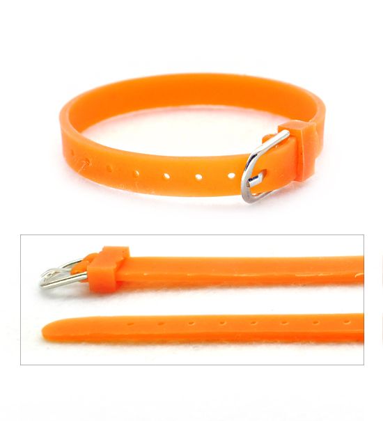 Silicone wristband (1 pc) 1 cm width. - Orange